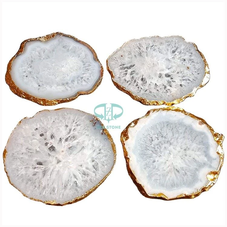 Semi White Agate Stone Coasters