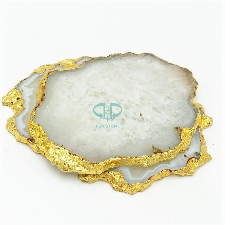 Slice White Agate Coasters
